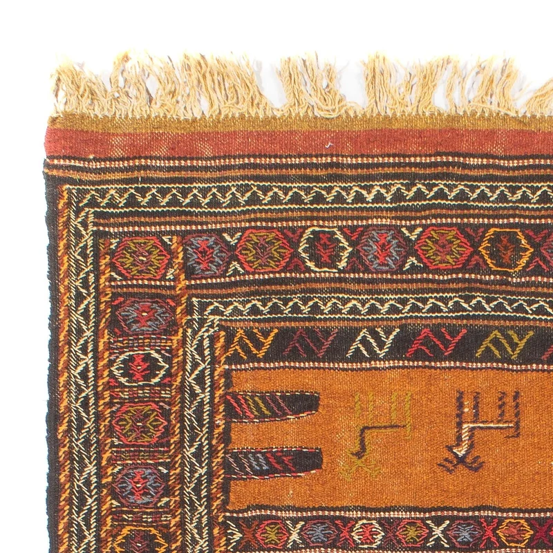 Kelim Senneh Teppich 100x170cm - mehrfarbig