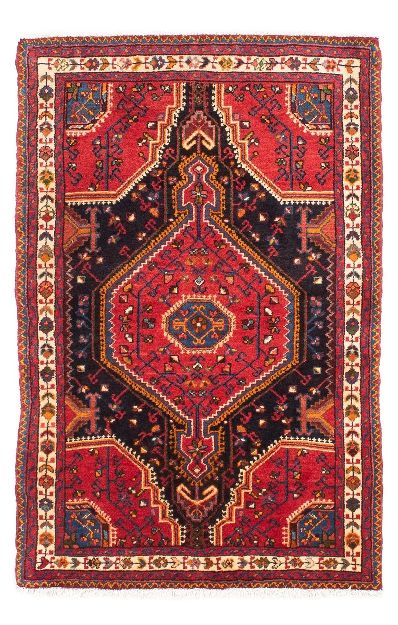 Hosseinabad Teppich 92x145cm - Perserteppich - rot