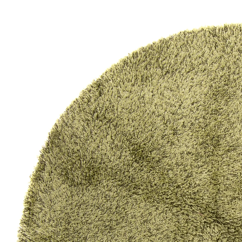 Hochflor Teppich rund - 200 x 200 cm - olivgrün