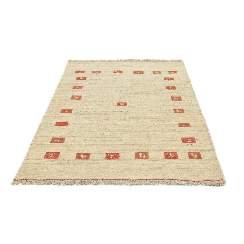 Gabbeh Teppich Indus 120x180cm - Wollteppich - beige