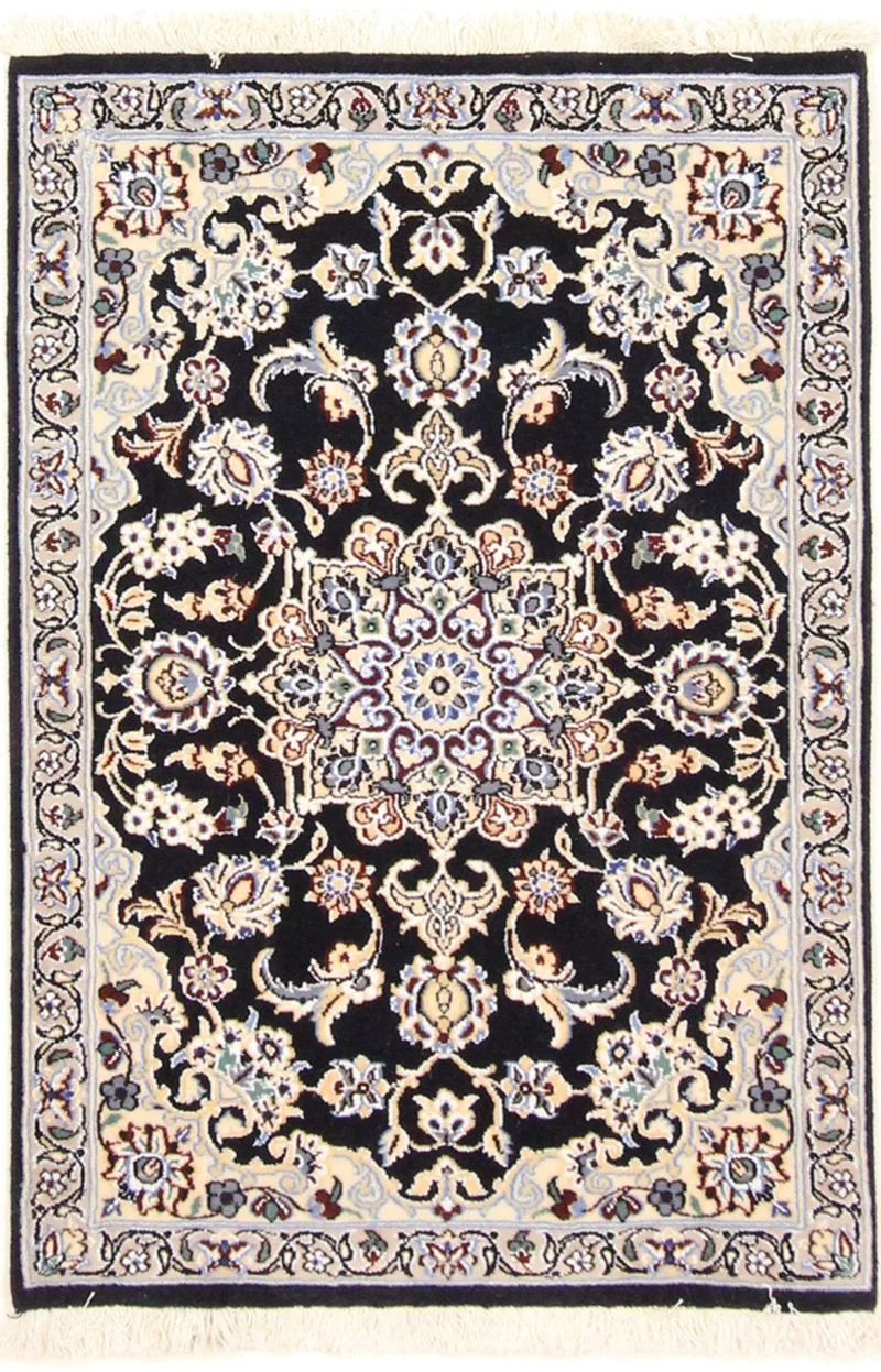 Perserteppich - Nain - Royal - 60 x 90 cm - dunkelblau