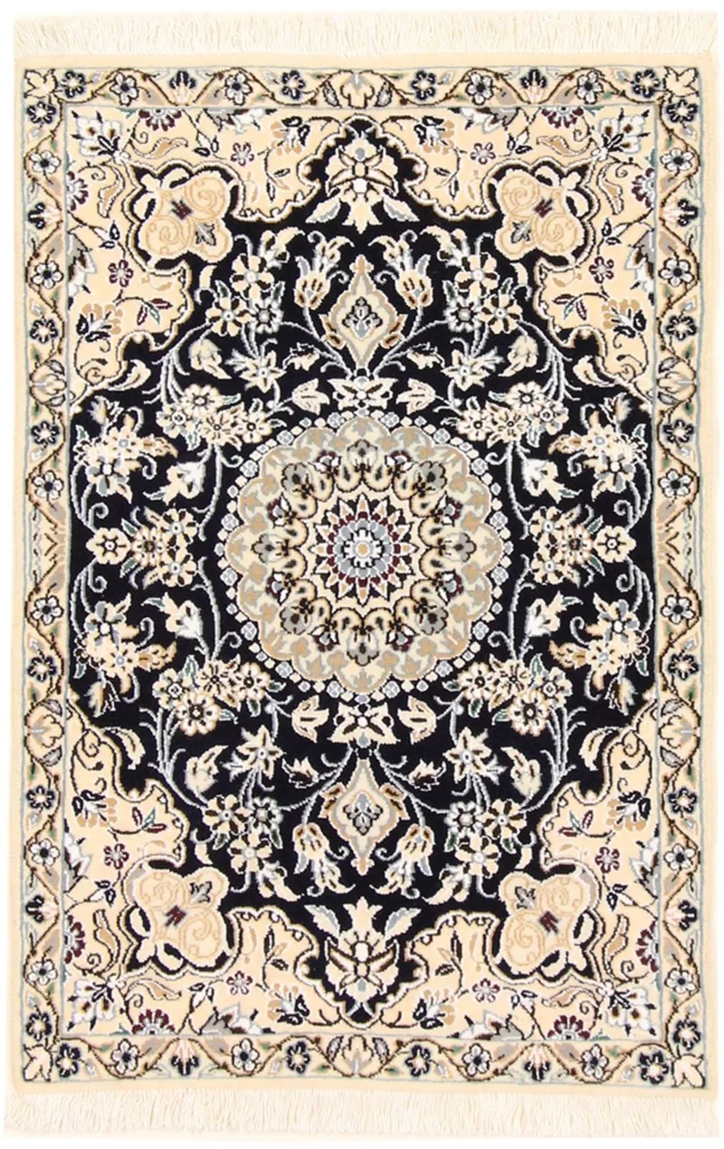 Perserteppich - Nain - Royal - 60 x 90 cm - dunkelblau