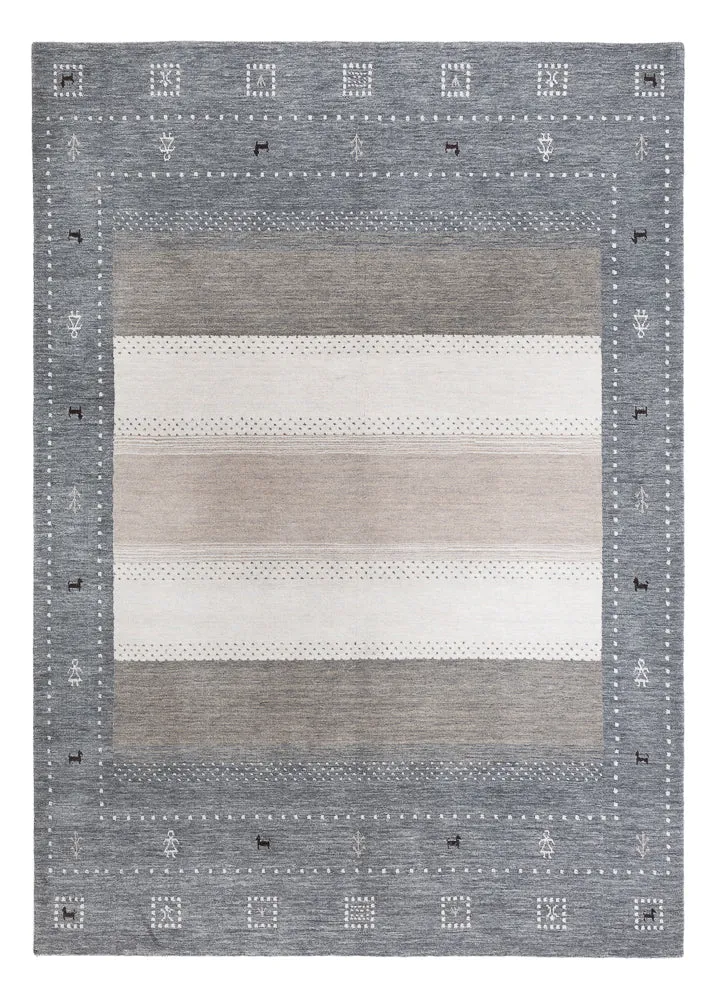 Loribaft Loom Teppich 170x240cm - Wollteppich - grau