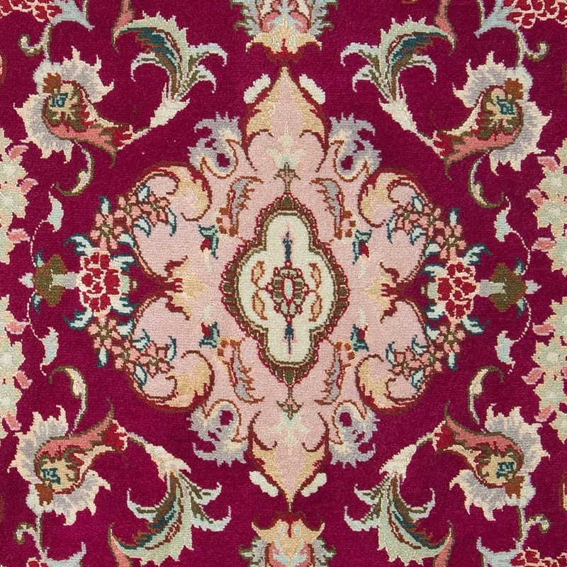 Täbriz - 50 Raj Teppich 60x90cm - Perserteppich - dunkelrot