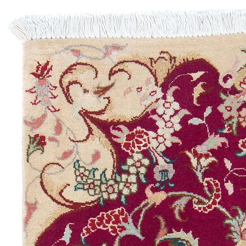Täbriz - 50 Raj Teppich 60x90cm - Perserteppich - dunkelrot