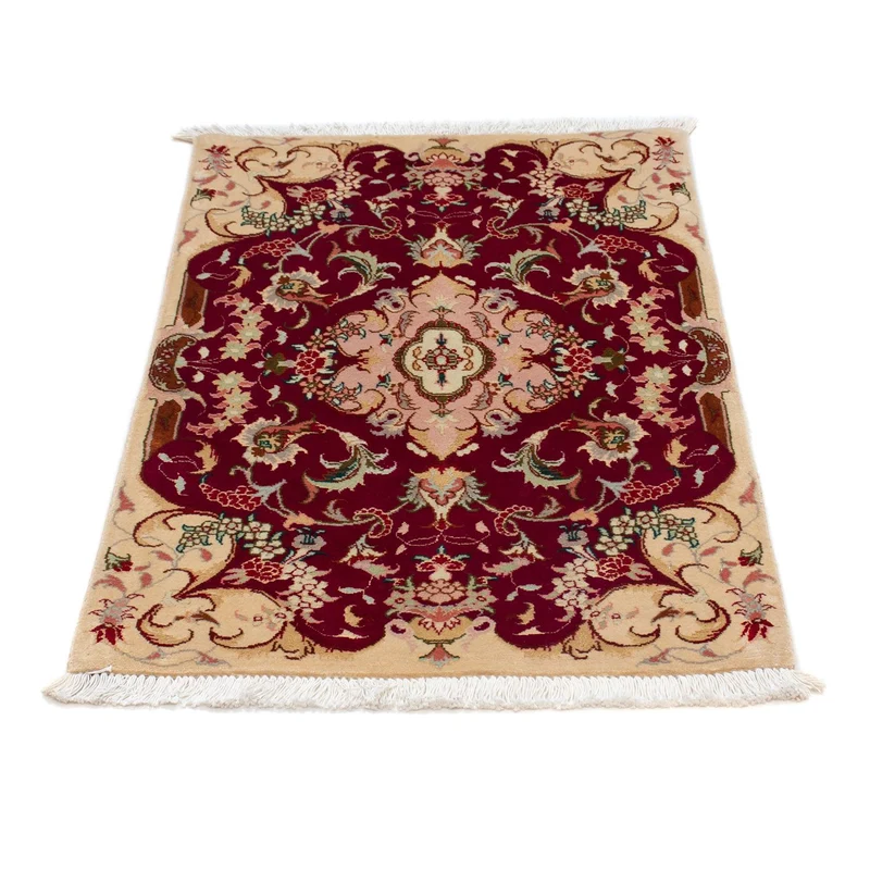 Täbriz - 50 Raj Teppich 60x90cm - Perserteppich - dunkelrot