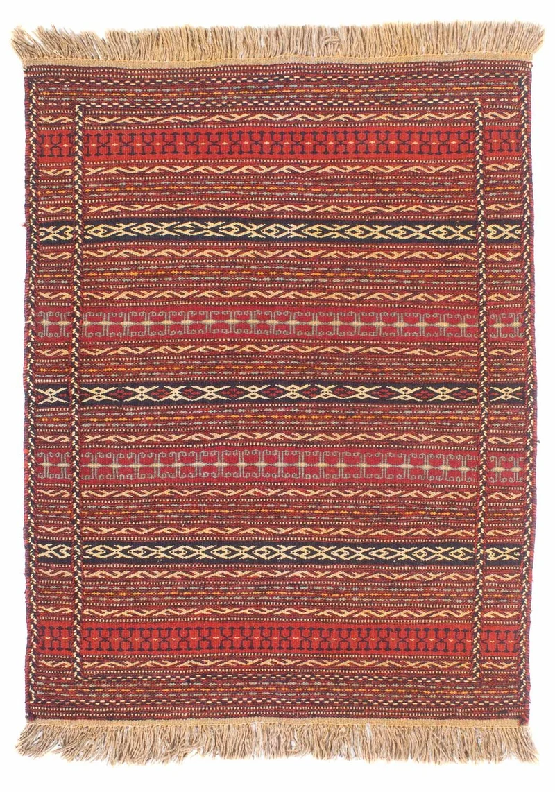 Kelim Senneh Teppich 100x150cm - mehrfarbig