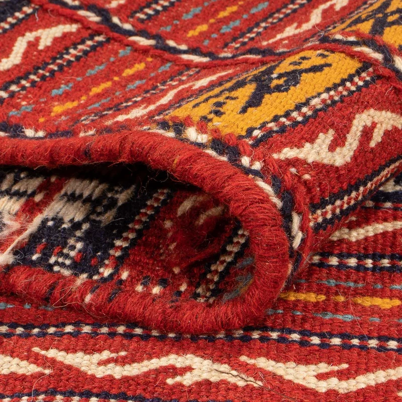 Kelim Senneh Teppich 100x150cm - mehrfarbig