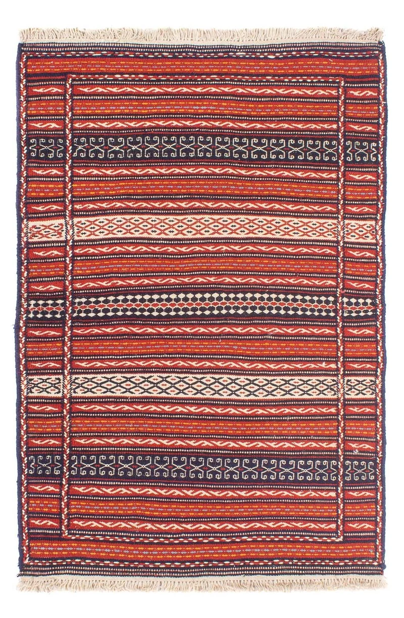 Kelim Senneh Teppich 100x150cm - mehrfarbig