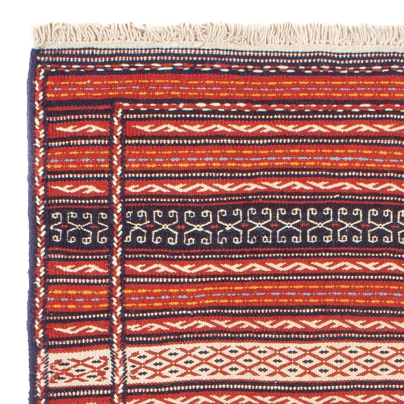 Kelim Senneh Teppich 100x150cm - mehrfarbig