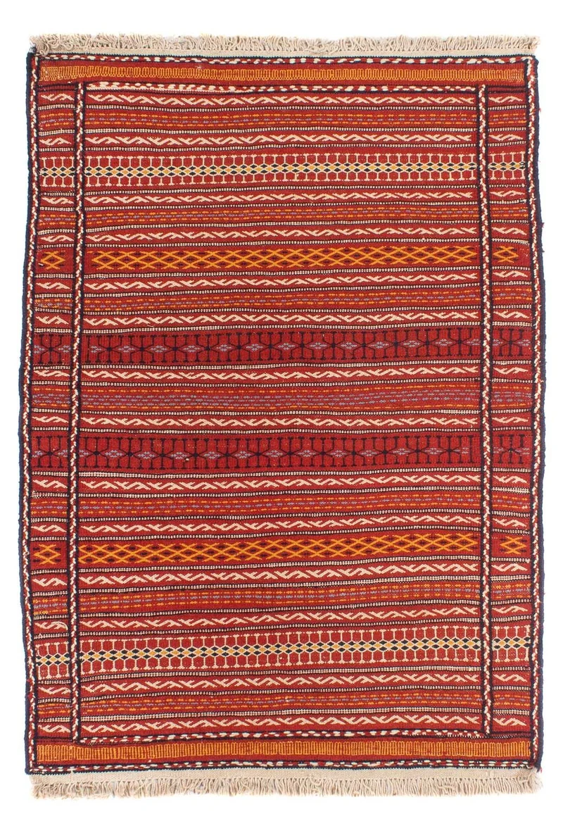 Kelim Senneh Teppich 100x150cm - mehrfarbig
