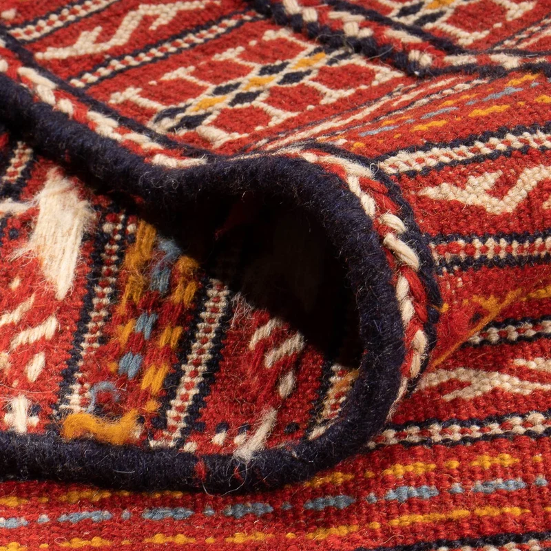 Kelim Senneh Teppich 100x150cm - mehrfarbig