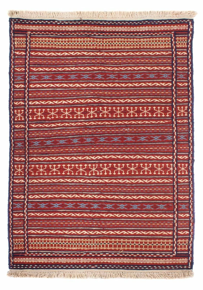 Kelim Senneh Teppich 100x150cm - mehrfarbig