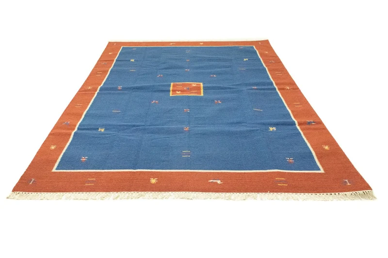 Kelim Modern Teppich 200x300cm - blau