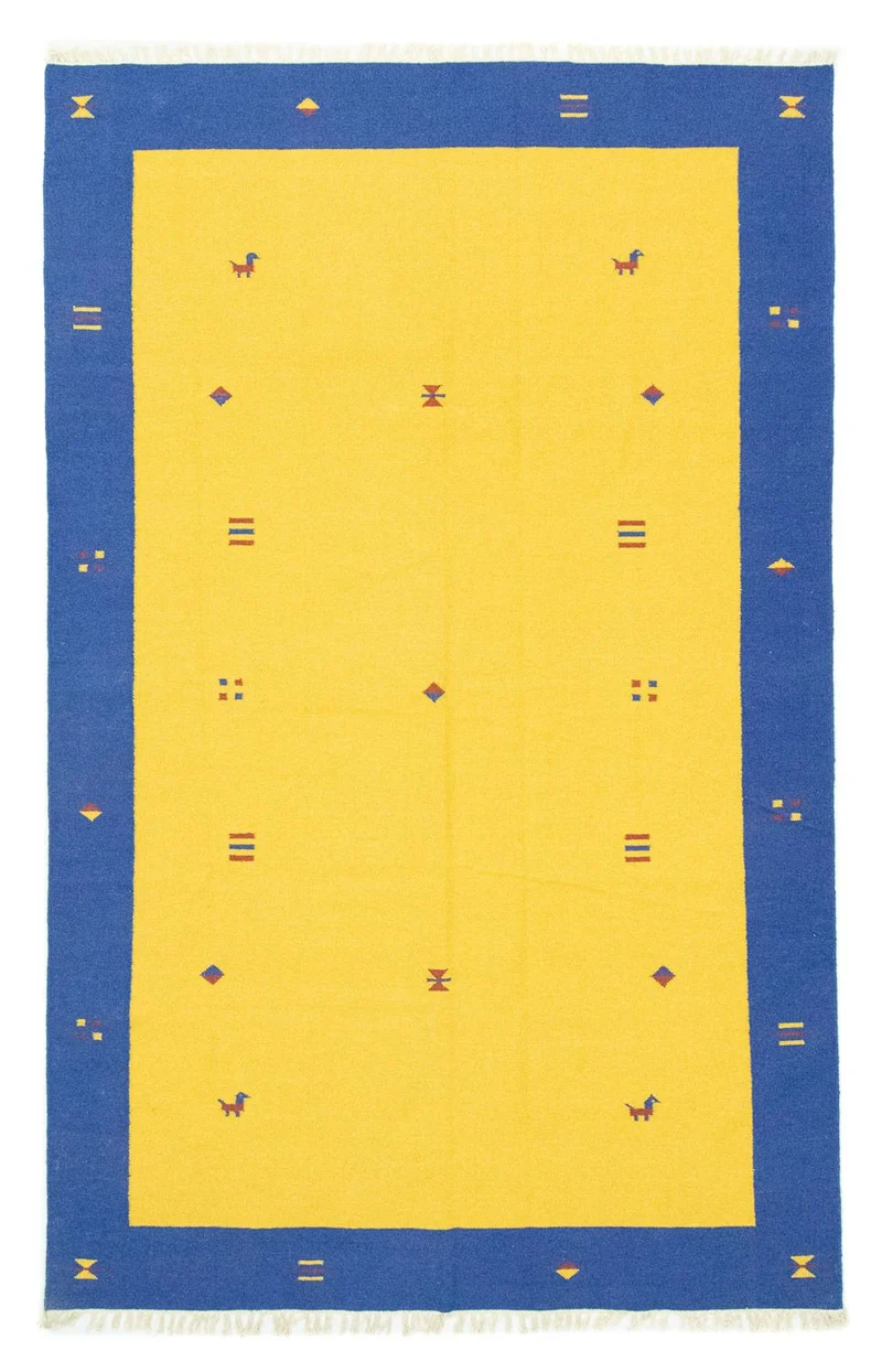 Kelim Modern Teppich 200x300cm - gelb