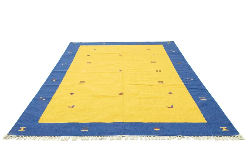 Kelim Modern Teppich 200x300cm - gelb