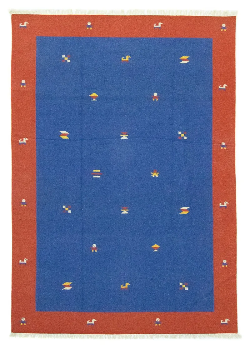 Kelim Modern Teppich 200x300cm - blau