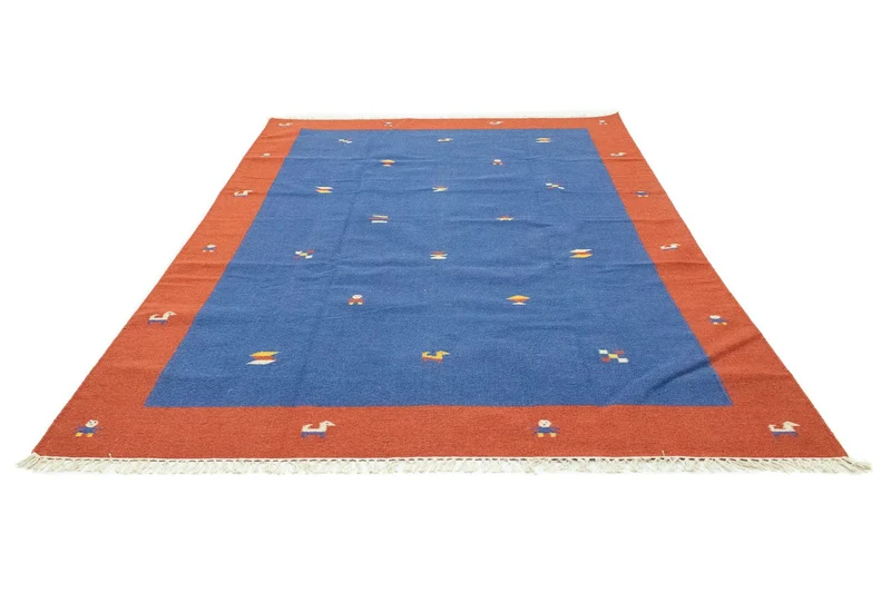Kelim Modern Teppich 200x300cm - blau