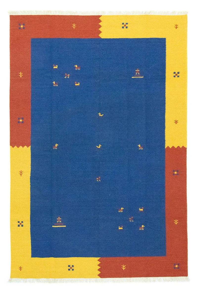 Kelim Modern Teppich 200x300cm - blau