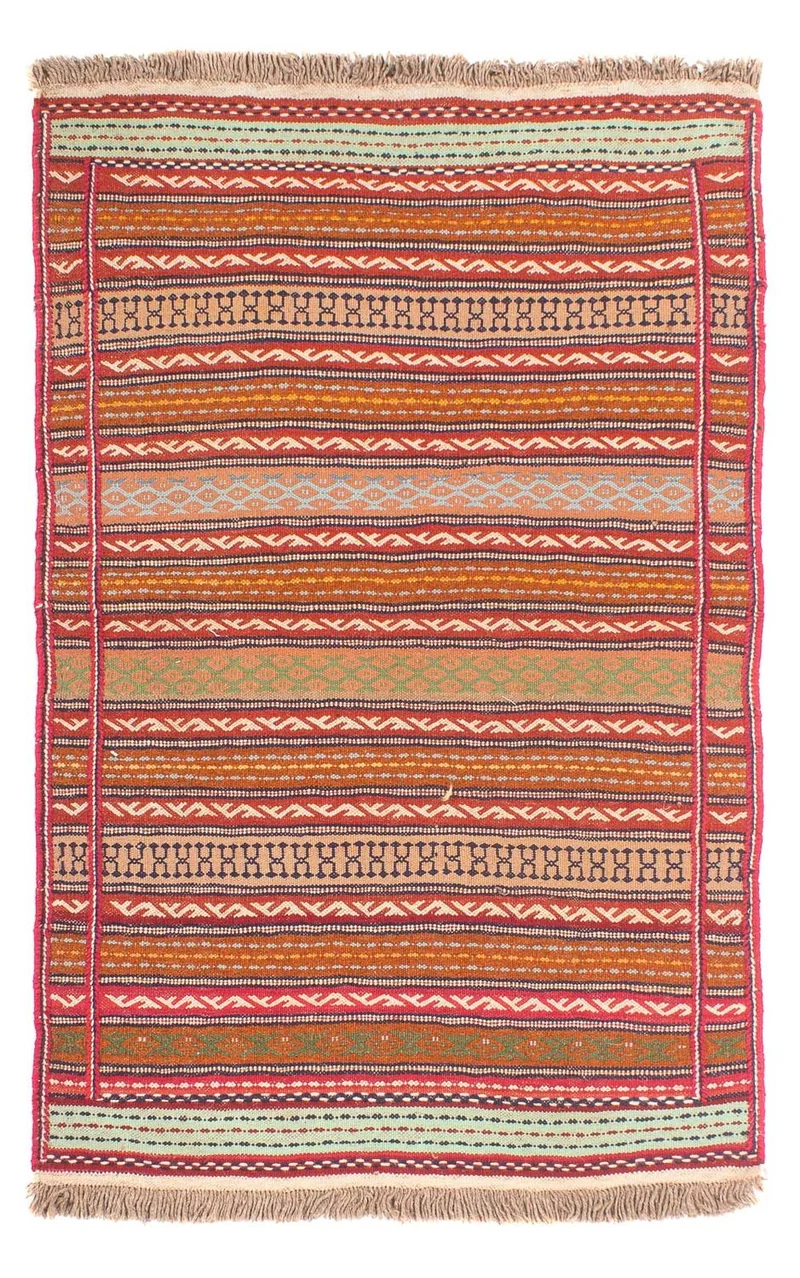 Kelim Senneh Teppich 100x150cm - mehrfarbig