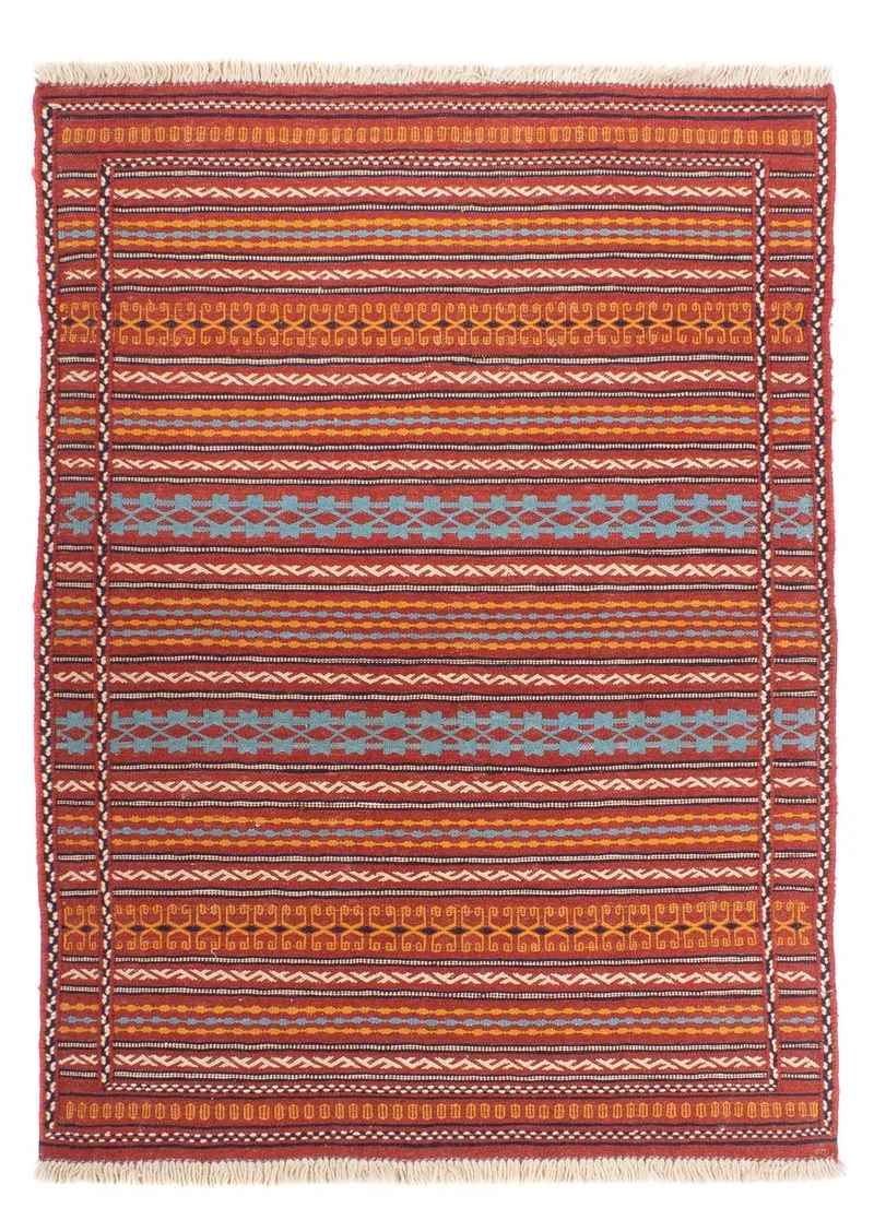 Kelim Senneh Teppich 100x150cm - mehrfarbig