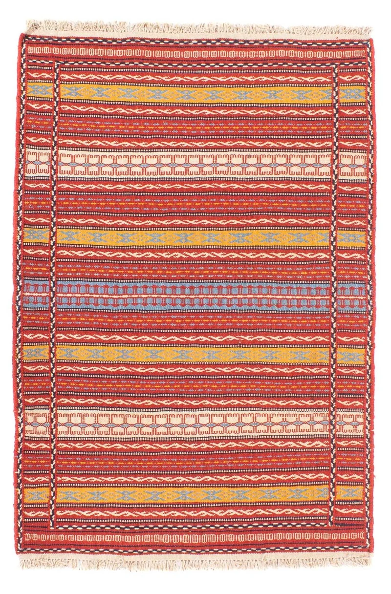 Kelim Senneh Teppich 100x150cm - mehrfarbig