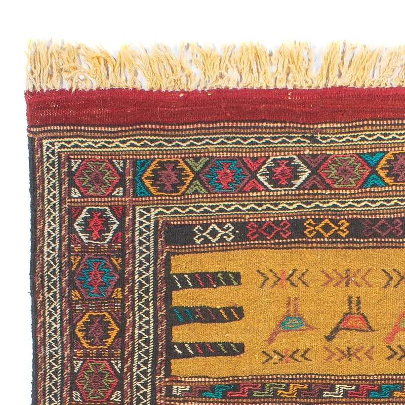 Kelim Senneh Teppich 100x170cm - mehrfarbig