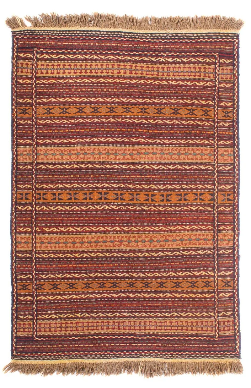 Kelim Senneh Teppich 100x150cm - mehrfarbig