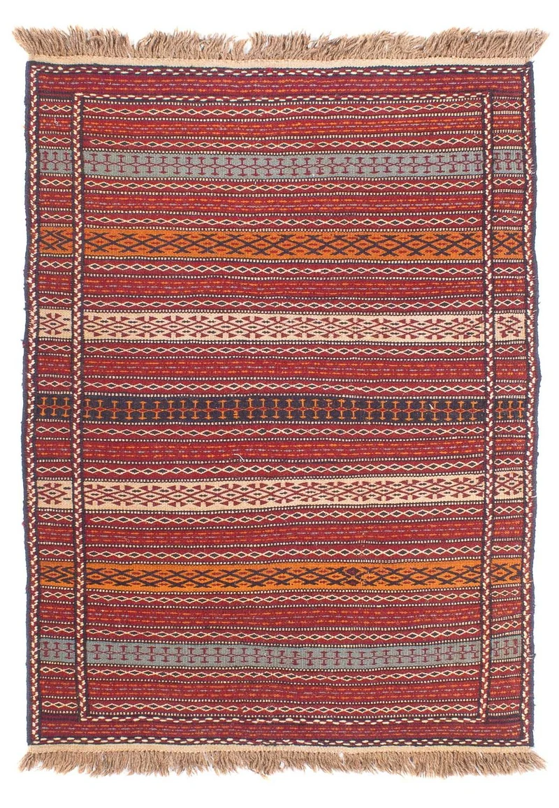 Kelim Senneh Teppich 100x150cm - mehrfarbig