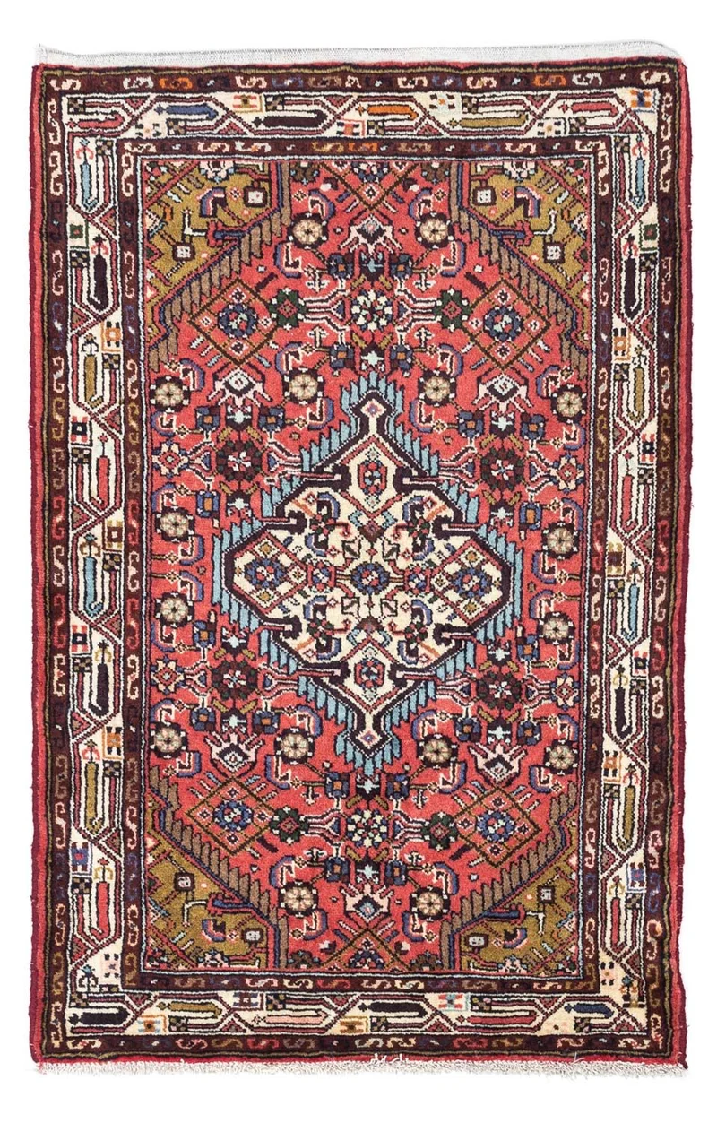 Hosseinabad Teppich 80x125cm - Perserteppich - hellrot