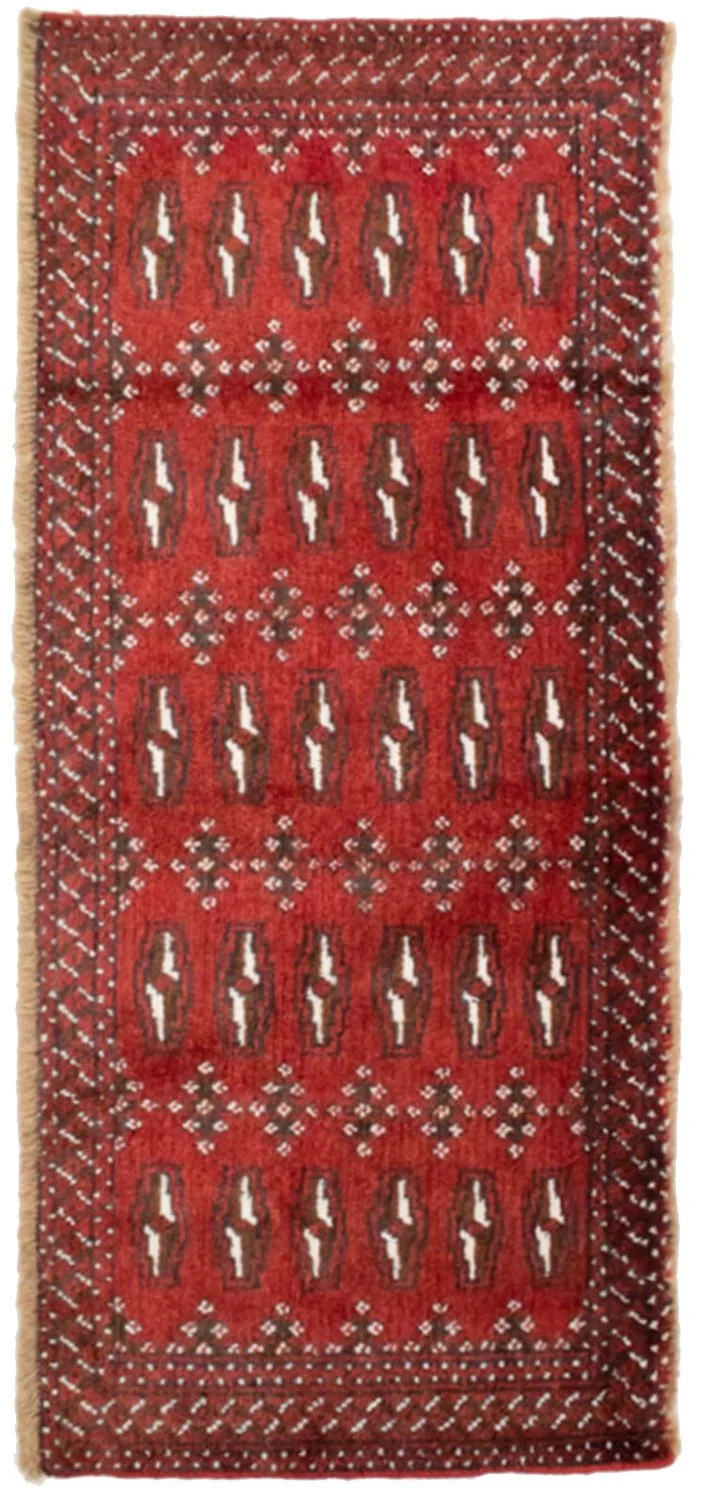Turkaman Teppich 60x130cm - Orientteppich - rot