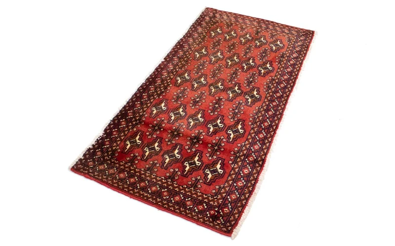 Turkaman Teppich 60x130cm - Orientteppich - rot