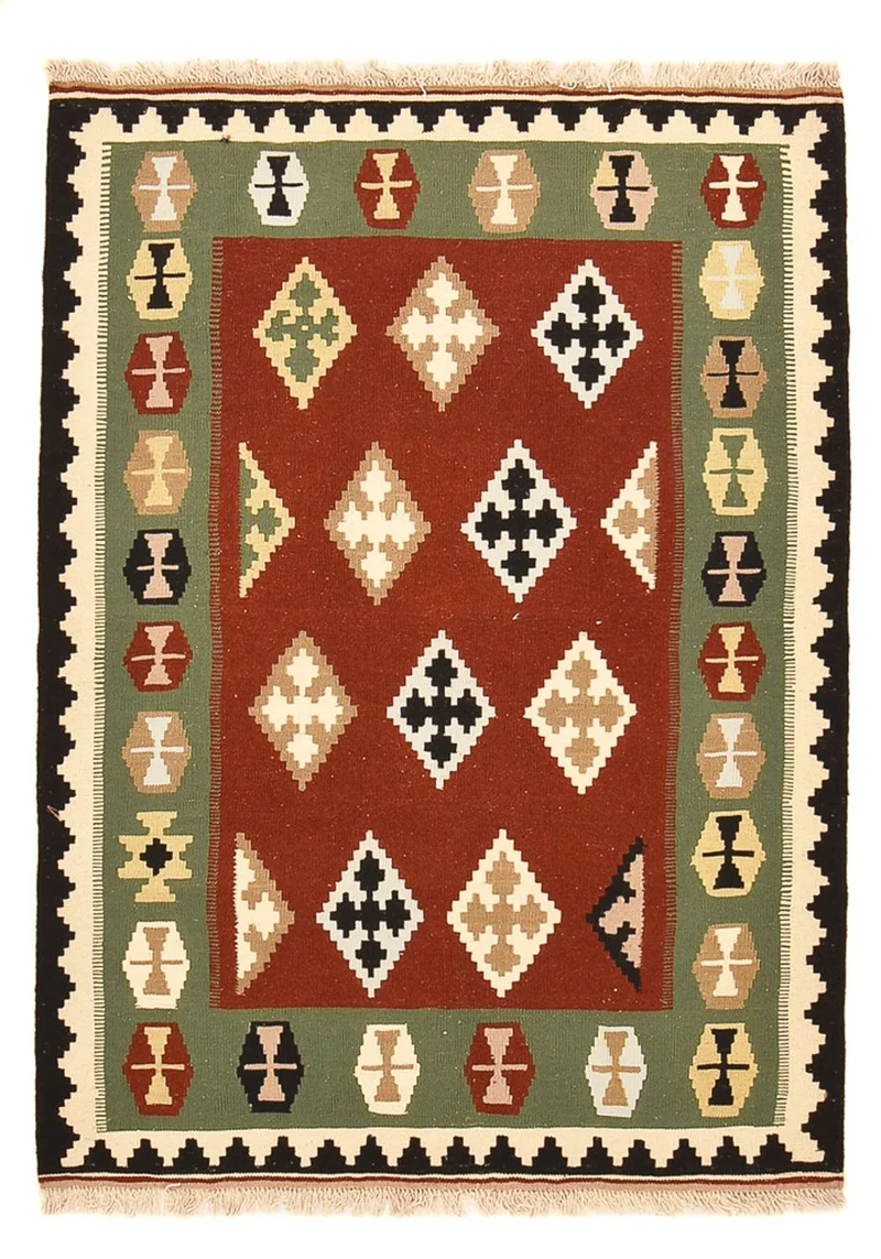 Kelim Fars Teppich 110x146cm - mehrfarbig