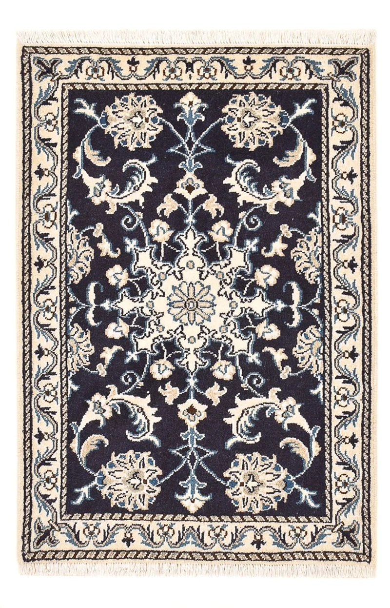 Perserteppich - Nain - 60 x 90 cm - dunkelblau