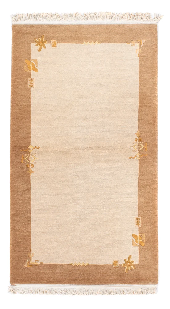 Nepal Teppich 94x162cm - Wollteppich - beige