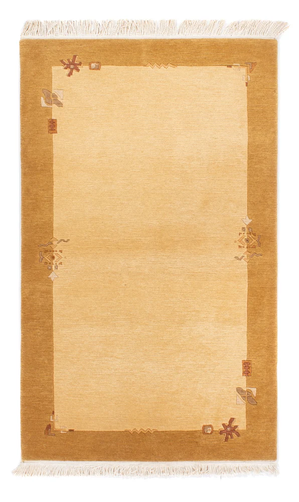 Nepal Teppich 94x162cm - Wollteppich - beige