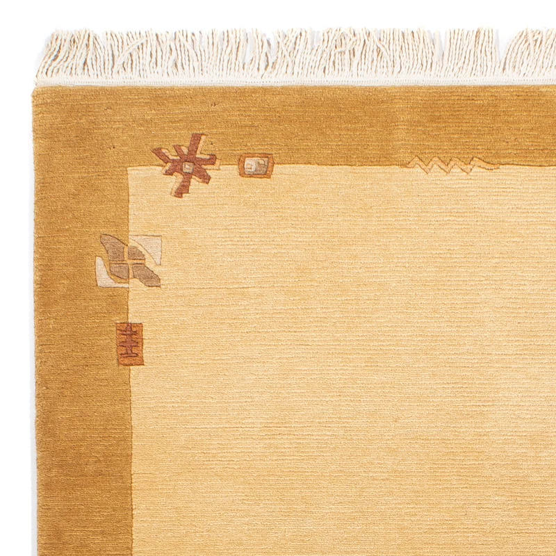 Nepal Teppich 94x162cm - Wollteppich - beige