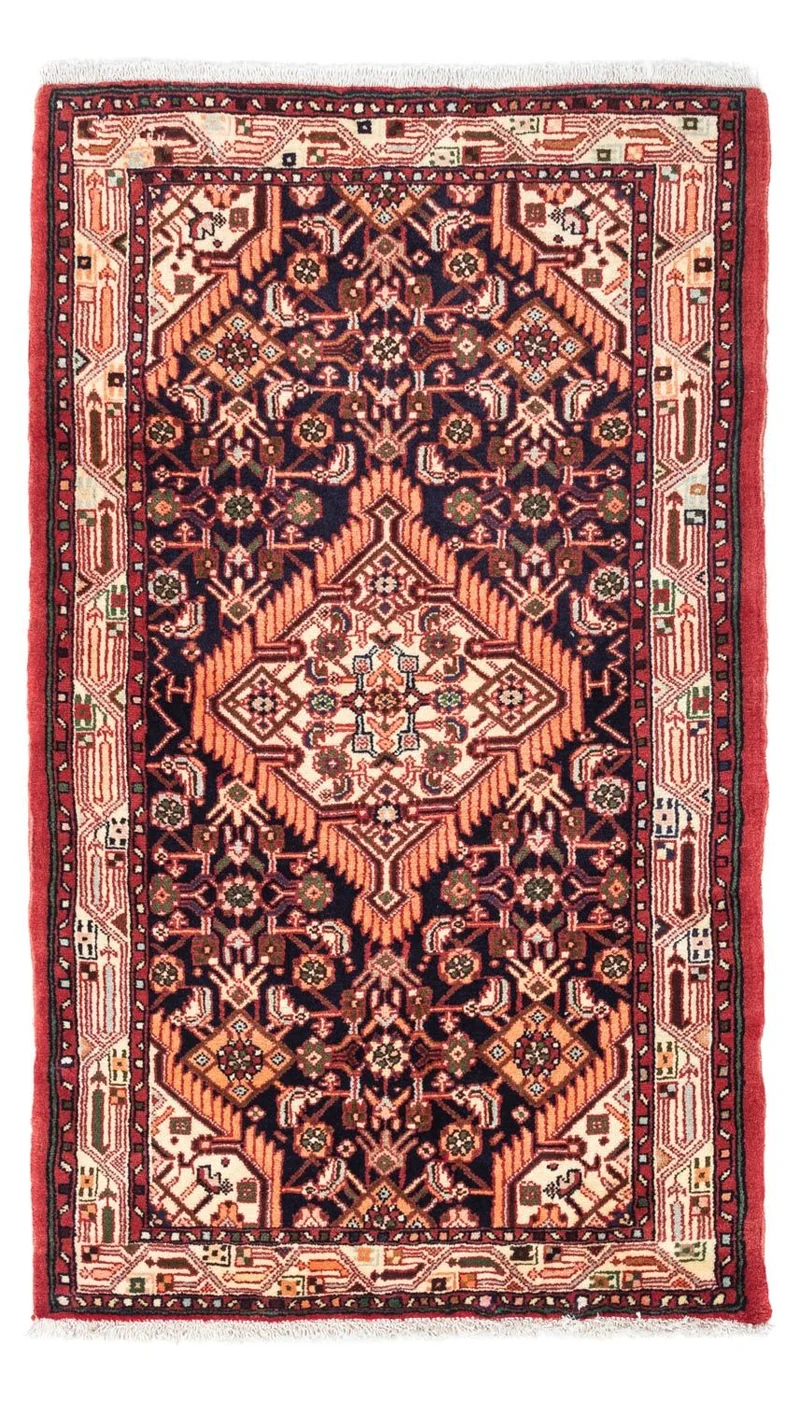 Hosseinabad Teppich 80x125cm - Perserteppich - dunkelblau