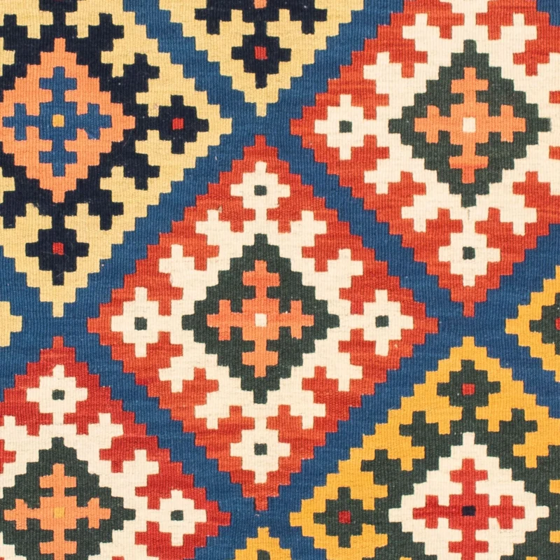 Kelim Fars Teppich 100x104cm - dunkelblau