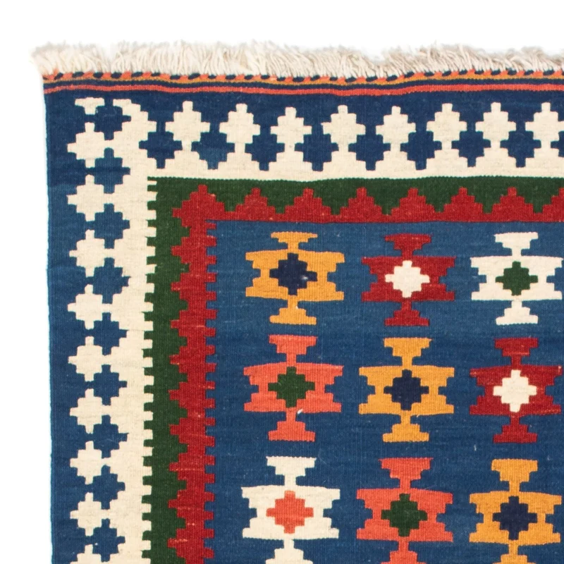 Kelim Fars Teppich 100x104cm - dunkelblau