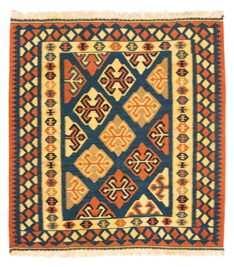 Kelim Fars Teppich 100x104cm - dunkelblau