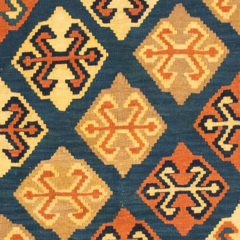 Kelim Fars Teppich 100x104cm - dunkelblau