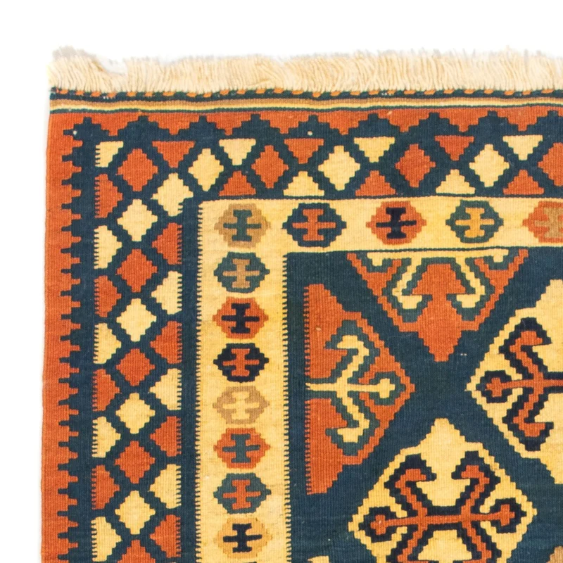 Kelim Fars Teppich 100x104cm - dunkelblau