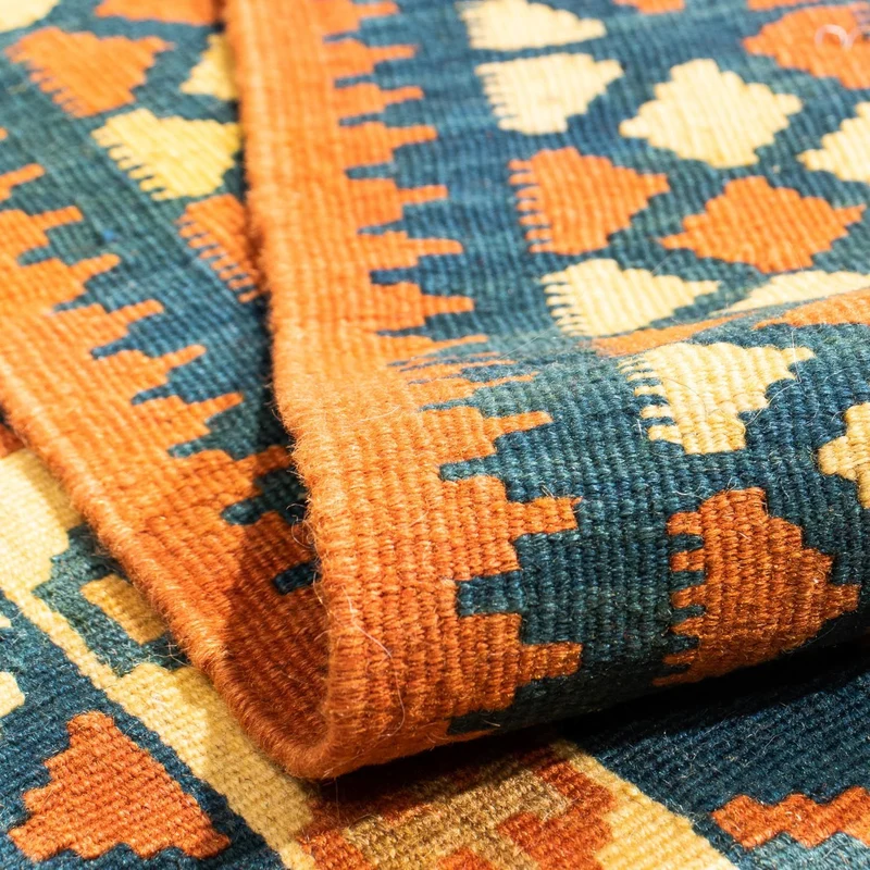 Kelim Fars Teppich 100x104cm - dunkelblau