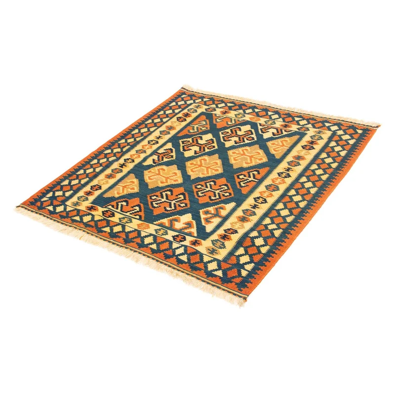 Kelim Fars Teppich 100x104cm - dunkelblau
