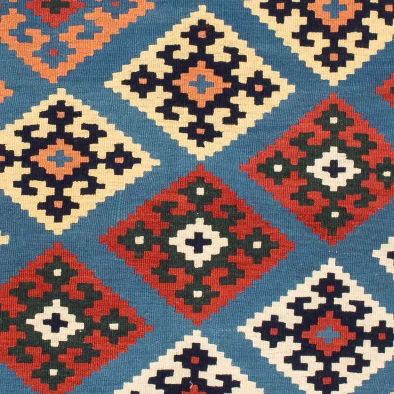 Kelim Teppich - Oriental 100 x 104 cm - dunkelblau
