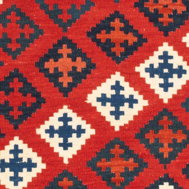 Kelim Fars Teppich 102x104cm - dunkelrot
