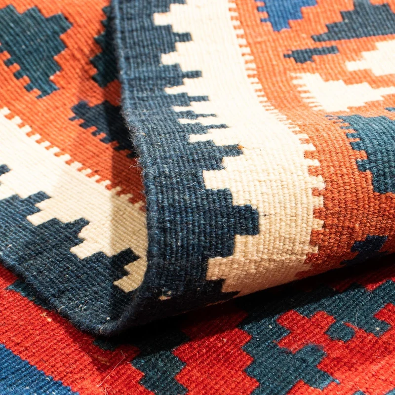 Kelim Fars Teppich 102x104cm - dunkelrot