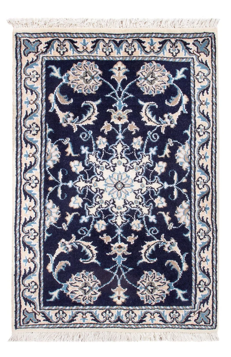 Perserteppich - Nain - Royal - 60 x 90 cm - dunkelblau