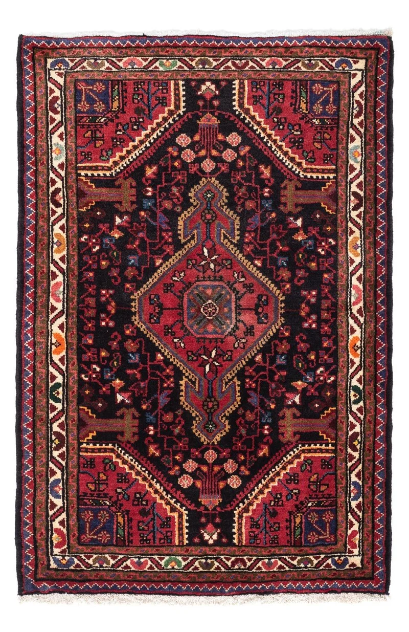 Hosseinabad Teppich 80x125cm - Perserteppich - dunkelblau